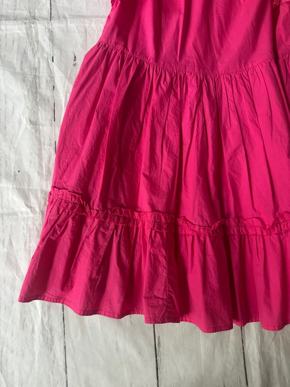 Caroline Constas Hot Pink Flutter Sleeve Cotton Dress size medium - Picture 4 of 9